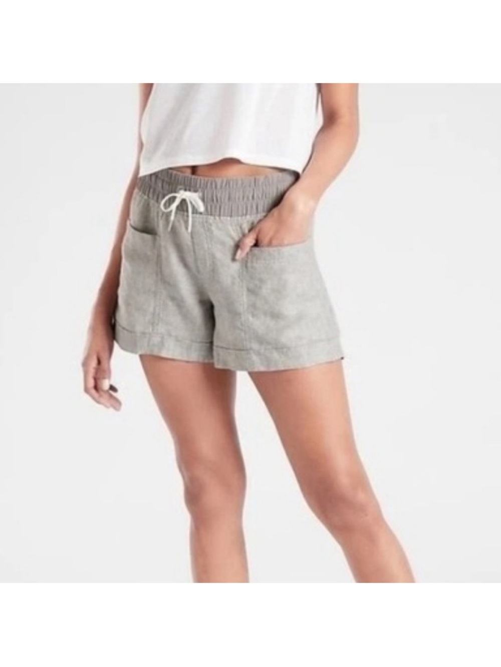 Athleta Cabo Linen shorts Grey Size 10